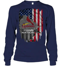 Load image into Gallery viewer, St Louis Cardinals nation american flag ripped shirt