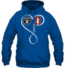 Load image into Gallery viewer, Oakland Raiders Stanford Cardinal love heart shirt