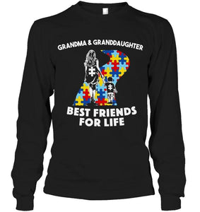 Autism grandma & granddaughter best friends for life shirt