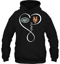 Load image into Gallery viewer, New York Jets New York Mets love heart shirt