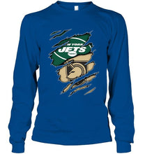 Load image into Gallery viewer, New York Jets and Army Black Knights layer under ripped shirt