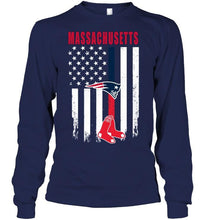 Load image into Gallery viewer, Massachusetts New England Patriots Boston Red Soxamerican flag shirt