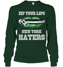 Load image into Gallery viewer, Zip your lips New York haters New York Jets fan T Shirt