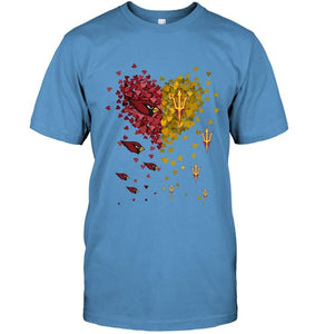 Arizona Cardinals Patriots and Arizona State Sun Devils tiny hearts shaped fan shirt