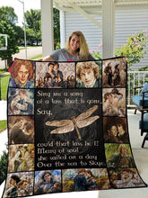 Load image into Gallery viewer, outlander the skye boat lyric quilt blanket