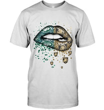 Load image into Gallery viewer, New York Jets and Army Black Knights glitter pattern sexy lips t shirt