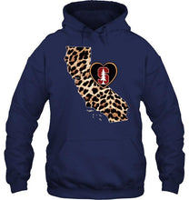 Load image into Gallery viewer, Stanford Cardinal Leopard State Map love shirt