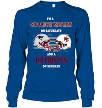 Load image into Gallery viewer, I'm Boston College Eagles on Saturdays and New England Patriots on Sundays shirt