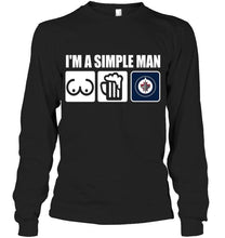 Load image into Gallery viewer, I'm simple man loves bobs beer Winnipeg Jets fan shirt