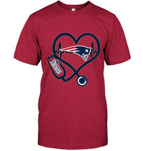 Load image into Gallery viewer, New England Patriots nurse scope love heartbeat shirt