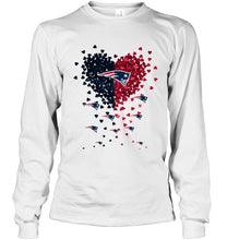Load image into Gallery viewer, New England Patriots dual colors tiny heart shaped shirt