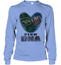 Load image into Gallery viewer, New York Jets and New York Islanders it's my dna love fingerprints shirt