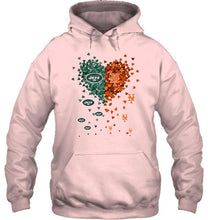 Load image into Gallery viewer, New York Jets and New York Mets tiny hearts shaped fan shirt