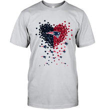 Load image into Gallery viewer, New England Patriots dual colors tiny heart shaped shirt