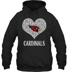 Arizona Cardinals heart floral pattern shirt