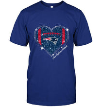 Load image into Gallery viewer, New England Patriots heart glitter pattern fan simpson shirt