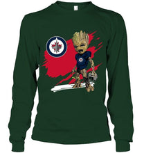 Load image into Gallery viewer, Winnipeg Jets angry baby groot ripped simpson shirt