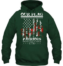 Load image into Gallery viewer, Our flag does not fly because wind blows it flies with breath of patriot protecting it shirt
