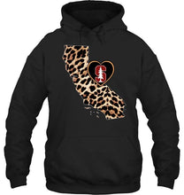 Load image into Gallery viewer, Stanford Cardinal Leopard State Map love shirt
