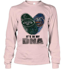 Load image into Gallery viewer, New York Jets and New York Islanders it's my dna love fingerprints shirt
