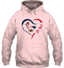 Load image into Gallery viewer, Go Nautical blue Go red New England Patriots fan heart shirt