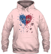 Load image into Gallery viewer, New England Patriots and UMass Minutemens tiny hearts shaped fan shirt