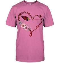 Load image into Gallery viewer, Arizona Cardinals butterfly heart shirt