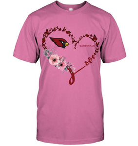 Arizona Cardinals butterfly heart shirt