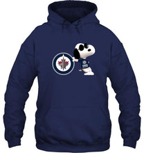 Load image into Gallery viewer, Winnipeg Jets snoopy sun glasses proud fan shirt