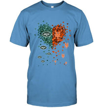 Load image into Gallery viewer, New York Jets and New York Mets tiny hearts shaped fan shirt