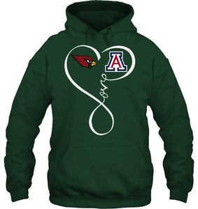 Arizona Cardinals Arizona Wildcats love heart shirt