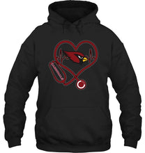 Load image into Gallery viewer, Arizona Cardinals nurse scope love heartbeat shirt