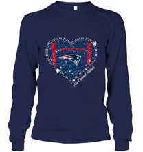 Load image into Gallery viewer, New England Patriots heart glitter pattern fan simpson shirt