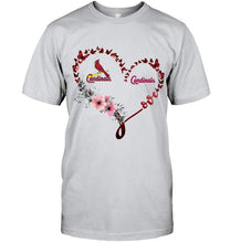 Load image into Gallery viewer, St Louis Cardinals butterfly heart shirt