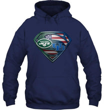 Load image into Gallery viewer, New York Jets and Buffalo Bulls superman american flag layer shirt