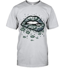 Load image into Gallery viewer, New York Jets heart glitter pattern lips shirt