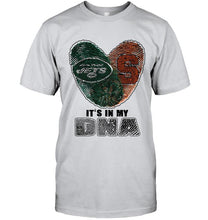Load image into Gallery viewer, New York Jets and Syracuse Orange it's my dna love fingerprints shirt