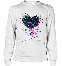 Load image into Gallery viewer, New England Patriots tiny heart love shaped br east cancer shirt