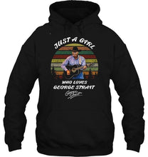 Load image into Gallery viewer, Just a girl who loves George strait signed retro shirt