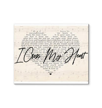 Load image into Gallery viewer, George Strait I cross my heart lyric heart typography canvas