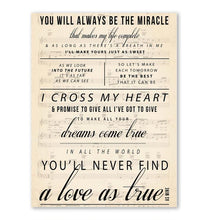 Load image into Gallery viewer, George Strait I Cross My Heart Lyric You'll never find a love as mine lyric poster