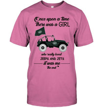 Load image into Gallery viewer, Once upon a time a girl really loved jeeps and New York Jets it was me shirt