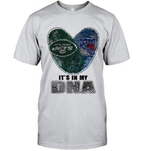 Load image into Gallery viewer, New York Jets and New York Rangers it's my dna love fingerprints shirt