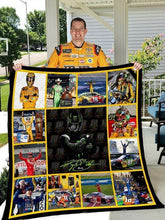 Load image into Gallery viewer, kyle busch signed fan quilt blanket