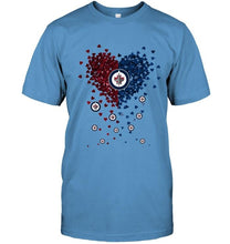 Load image into Gallery viewer, Winnipeg Jets dual colors tiny heart shaped shirt