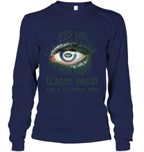 Load image into Gallery viewer, New York Jets girl classy sasy and a bit smart asy glitter pattern eye t shirt