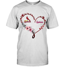 Load image into Gallery viewer, St Louis Cardinals butterfly heart shirt
