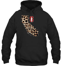 Load image into Gallery viewer, Stanford Cardinal panther pattern state map hoodie