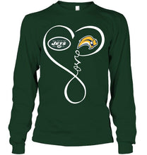 Load image into Gallery viewer, New York Jets Buffalo Sabres love heart shirt