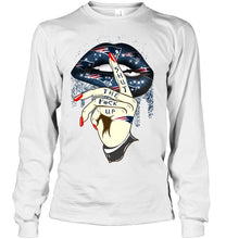Load image into Gallery viewer, Shut the f ck up sexy New England Patriots glittering lips shirt